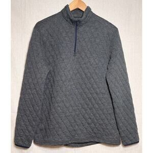 J. Crew Knit Goods Mens Sz M Quilted 1/4 Quarter Zip Pullover Top Gray Shacket